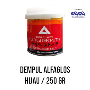 dempul alfaglos polyester putty warna hijau plastic body filler 250gr