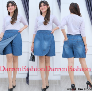 Celana Rok Jegging Jeans Wash Pendek Kekinian Terbaru