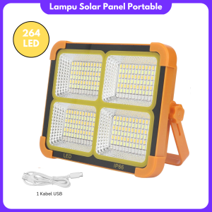 Lampu Sorot Tenaga Surya Lampu Emergency Solar Panel LED Portable Kabel Charger Usb