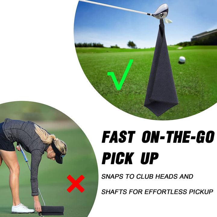 GYM%C2%B7PRO%20Golf%20Towel%2040x60cm%20Microfiber%20With%20Hook%20Heavy%20Duty%20Clip%20Waffle%20Absorbent%20Quick-drying%20for%20Golf%20Lovers%20Sports%20-%20Image%204