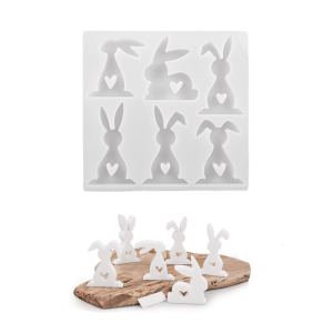 Silicone Making Moulds Easter Rabbit Mold Hand-Making Supplies Silicone Texture for Craft and Home Decorations
