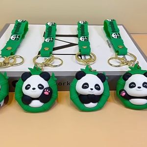 [READY STOCK🛒] Cute Panda Keychain PVC Cartoon Pendant  Kawaii Animal Bag Charm Key Ring Gift