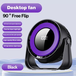 Quạt tuần hoàn di động quạt để bàn Turbo siêu êm 6 inch Màn hình LED kỹ thuật số Quạt để bàn tốc độ cao với gió mạnh 100 cấp độ quạt gắn tường sạc điều chỉnh độ nghiêng 4000mAh 360 ° thích hợp cho ký túc xá/phòng/văn phòng/Cắm trại du lịch