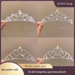 Hàng có sẵn✨ Cô Dâu Vương Miện Vàng Đám Cưới Phụ Kiện Tóc Pha Lê Rhinestone Cô Dâu Đám Cưới Vương Miện Và Vương Miện Mũ sắt Tóc Trang Trí