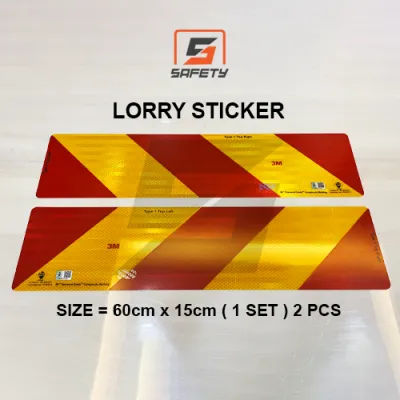 1 PAIR Lorry Sticker 3M Reflective Sticker JPJ APPROVED 3M SIRIM 60x15cm 60cm x 15cm 60 x 15