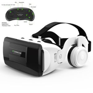 Kính xem phim 3D VR Shinecon G06e có headphone Tặng tay cầm chơi game bluetooth 3.0