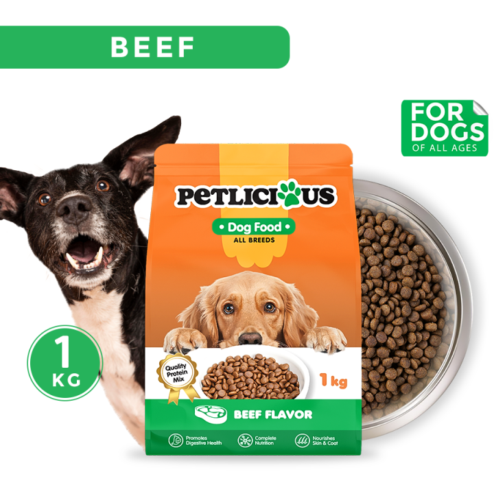View of Petlicious Adult Dog / Puppy Dry Food Beef Flavor 1kg - PetMate dogs ...