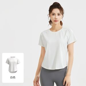 ArayaLady เสื้อออกกำลังกายผู้หญิง เสื้อแขนสั้นกีฬา ทรงหลวม ซีทรูหลัง ผ้าแห้งไว AT-JYWD016