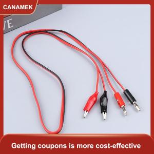 【CANAMEK】 1PC nhiều mét thử nghiệm dẫn cáp dòng 100cm đôi kết thúc chuối cắm để Alligator Clip điện kết nối tự làm công cụ