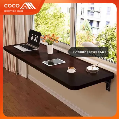 Folding Table Adjustable Wall Mounted Folding Table Shelf Dinning Computer Hanging Desk