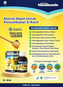 Obat Influenza 100% Halal untuk Anak Usia 1 sampai 12 tahun - Obat Flu Anak Hidung Tersumbat Mampet Bersin Bersin Filek/Pilek Tidak Bergairah Lemas Batuk Kurang Fit Sakit Kepala Demam Infeksi Saluran Pernapasan dgn Hexabumin Madu Plus Alb