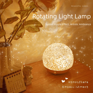 GRACE 3/16 Colour Changing Water Ripple Projection Lamp Remote Controls Touch Dimmer Aurora Water Ripple Projector Portable Adjustable RGB Rotating Atmosphere Light Restaurant Decoration