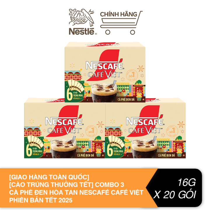 [Giao hàng toàn quốc][CÀO TRÚNG THƯỞNG TẾT] Combo 3 hộp Cà phê đen hòa ...