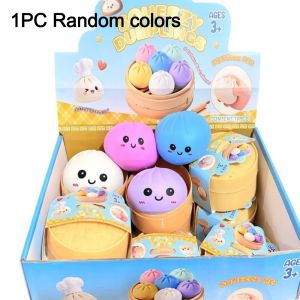 DAWEIF with Steamer Dumplings Blind Box Squishy Toy Glitter Soft Steamed Stuffed Bun Squishy Pinch Le Fidget Stress Relief Sensory Ball For Stress Anxiety Relief