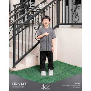 Terbaru Seply Koko Anak Kliko 147 Crepe Moonless Night Set Celana Bordir Saku Karet Nyaman Eksis 237