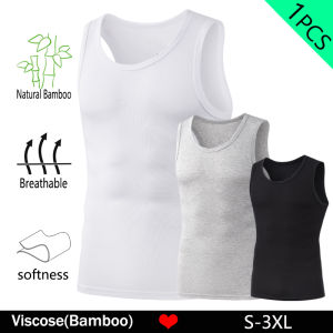 1Pcs Vest Mens Compression Tank Top Solid Color Undershirt For Men Sleeveless Shirts High-Quality Bamboo Fiber Gym Jerseys Mens2026