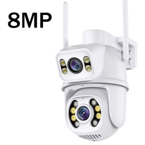 Nicelect 4k 8MP ống kính kép Wifi Camera PTZ mới màn hình kép 4MP H.265 NightVision wifi ngoài trời Camera giám sát ứng dụng icsee