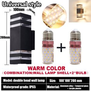 YESQ LED Wall Light outdoor Waterproof IP68 Wall Lamp E27 Nordic Style Garden Decoration Automatic Light Up YESQ-W1