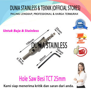 Hole Saw Besi TCT 25mm pembolong lubang
