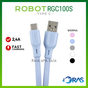 KABEL DATA ROBOT RGC100 Type C - Kabel Data Tipe C | Kabel Robot Type C | Kabel Casan Tipe C | Kabel Charger Robot Type C | Kabel Casan Fast Charging Fast Charger 2.4A Kabel Tipe C Android