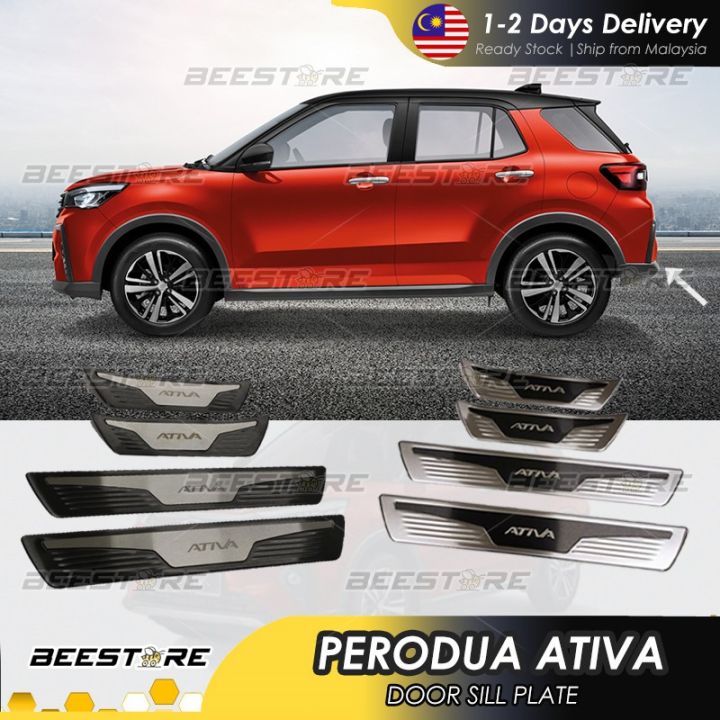 [VALUE BUY] Perodua ATIVA Car Door Side Step Sill Plate Chrome Titanium