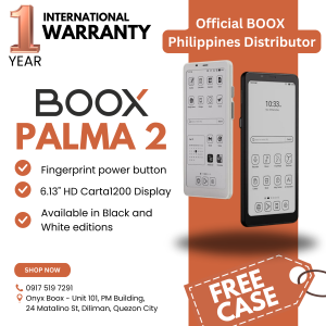 BOOX PALMA 2 E-Ink Phone-sized E-ink Android 13 6.13" HD Carta 128GB camera  and fingerprint lock free case - Official Distributor in Philippines