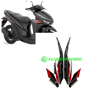 STIKER STRIPING LIS LES BODY MOTOR HONDA VARIO CLICK 125I TAHUN 2021 WARNA FULL HITAM 1SET STANDAR