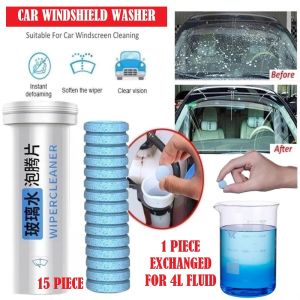 Car Windshield Cleaner Glass Cleaner Wiper Fluid Tablet Car Windshield Soap Car Windscreen Cleaner Car Glass Concentrated Washer Tank Decontaminate Nursing Table Soap Home Household Washer Compact Effervescent Tablets Pencuci Kaca Depan Cermin Kereta