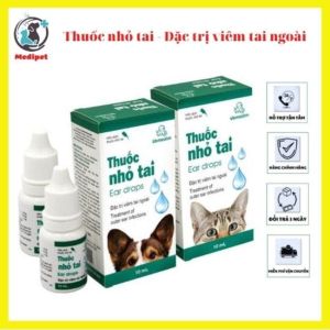 Dung dịch nhỏ tai vemedim giảm hết viêm tai ngoài cho chó mèo dể sử dụng tác dụng nhanh an toàn hiệu quả lọ 10ml