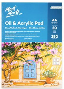 Mont Marte Oil & Acrylic Pad 350gsm A4/A3- 20 Sheets