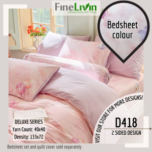 100% Cotton Bedsheet Cooling Breathable Deep Pocket Fitted Sheet Quilt Cover Queen King DELUXE D2