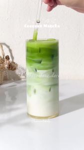 Ly thuỷ tinh mỏng chịu nhiệt cà phê Hàn Quốc cốc/ ly thuỷ tinh cà phê matcha latte cold brew - Chihirostore.decor