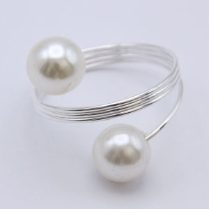 10Pcs Metal Pearl Napkin Buckles Nordic Napkin Rings Napkin Ring Holder for DIY Wedding Supplies