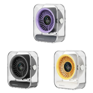 พัดลมพัดลมทำความเย็นจอแสดงผลดิจิตอลขนาดเล็กใช้งานได้จริงปรับความเร็วได้100ระดับเหมาะสำหรับติดตั้งบนโต๊ะทำงานในร่มและผนัง