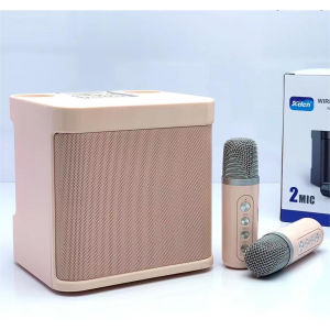 Wireless Bluetooth Dual Microphone Karaoke Speaker Outdoor Family Party KTV Wireless Microphone Bluetooth Speaker