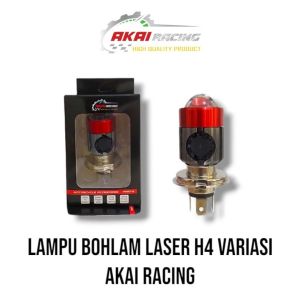 Bohlam Lampu Depan H4 Led Akai Racing + Kipas Bohlam Lampu Led H4 Laser Putih-Kuning Universal R15VixionBysonVersaCb150r & Motor Lain Nya