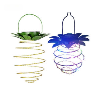Mishilei Pineapple Solar Lights Lampu Solar LED Garden Hanging Light Lanterns Outdoor Waterproof Home Camping Decor
