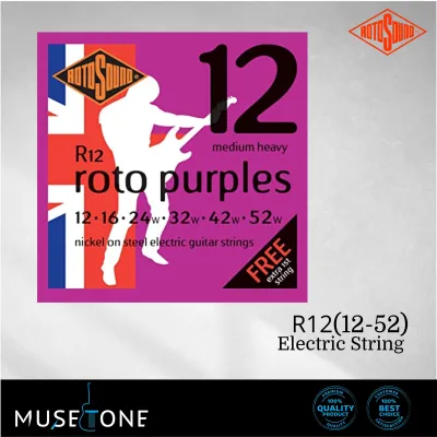 Rotosound R12 (12-52) Nickel Steel Medium Heavy Electric Guitar Strings