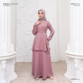 HAYNA Haiza Dress (Rose Gold) - Daily Dress Kondangan Busui Friendly Gamis Wanita Muslim. 