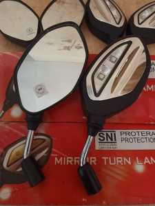 Spion LED Bubut 3jarispion style plat KT spion Motor Beat vario scoopy pcx spion tangkai pendek PLAT KT