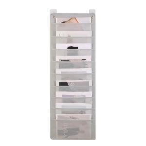 9 Layer Wall File Organizer Hanging With Adhesive Hook Letter Size Hanging Bag Storage Organizer
