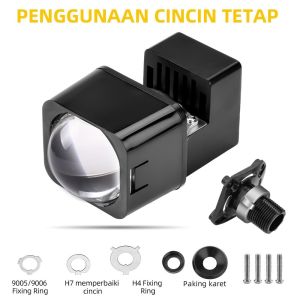 Projector Projie Matrix X1 BiLED 1.5 Inch Motor Mobil free devil Lampu LED Projector Biled