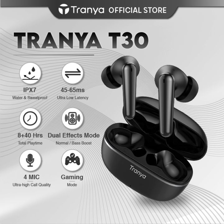 ZA۞Tranya T30 Bluetooth 5.1 Wireless Stereo Earbuds with Low