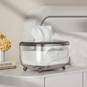 JustLiving 1PC Clear Tissue Box Dispenser Facial Dryer Sheet Organizer Bathroom Countertop Napkin Holder Lightweight and Luxurious Modern Simple Creative Tissue Box Home Living Room Napkin Storage Boxes