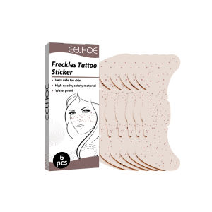 Eelhoe Waterproof Freckles Tattoo Sticker Temporary Fake Freckle Face Tattoo Stickers Brown Spots Self Adhesive Makeup Patch Natural Women Beauty Tool One-time Children Facial Sticker Removable Festival Body Art Decorations Patches（6pcs/10pcs）