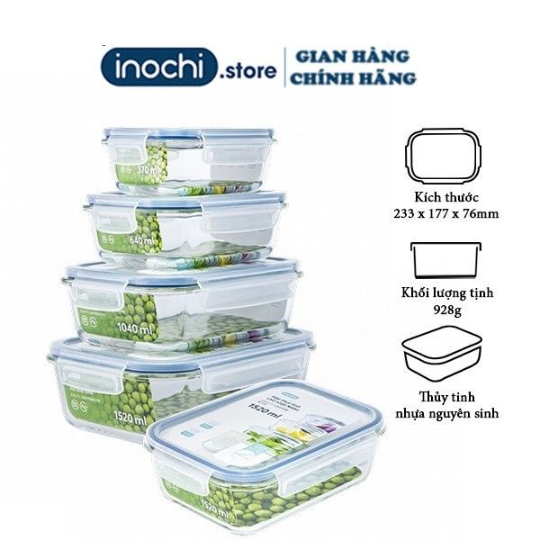 [Mega] Hộp Thuỷ Tinh Chữ Nhật Niko inochi , Đựng Thực Phẩm , Đồ Ăn ...