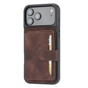 I TECH Fashion Leather Card Holder Design Phone Cover Shockproof Full Protective Case for iPhone 17 Air 16 15 14 13 12 11 Pro Max