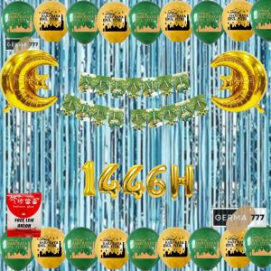 (20pcs Balon) Dekorasi Hari Lebaran Banner Selamat Idul Fitri