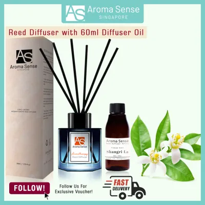 Aroma Sense Orange Blossom Aromatherapy Reed Diffuser (60ml) use for Aromatherapy - Spa - Home - Kitchen - Bath - Office/ Essential Oil [Re.D]