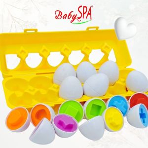 ♥♥♥ 𝐒𝐆 𝐒𝐞𝐥𝐥𝐞𝐫 BabySPA Matching Eggs Shape Sorting Educational Toy 12 Eggs